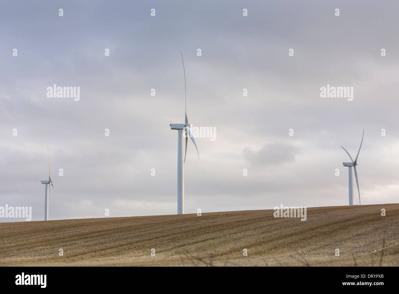 Ansicht der Windturbine in Fife, Schottland, Vereinigtes Königreich Stockfoto