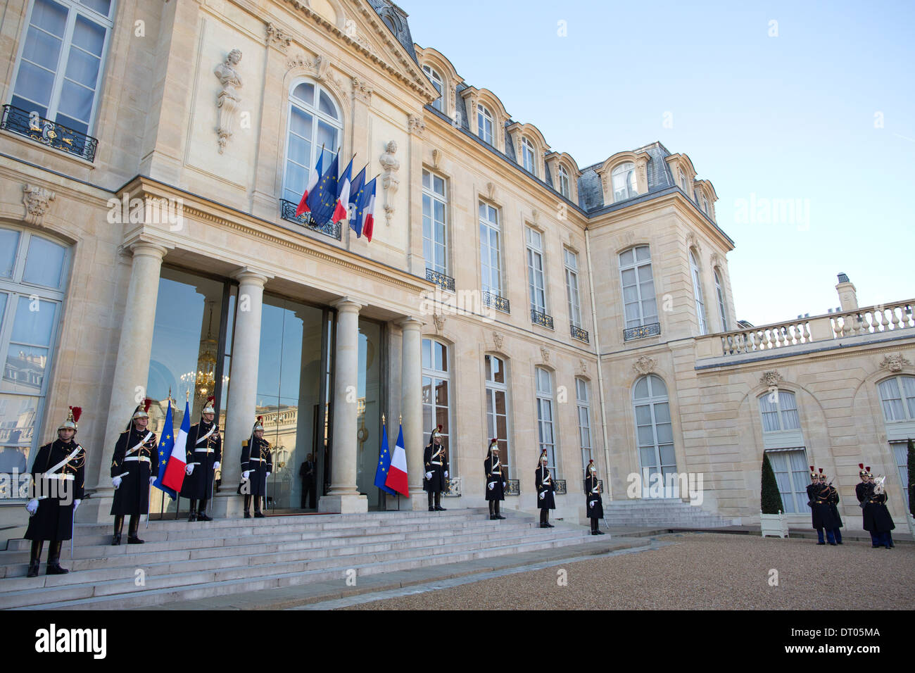 Élysée-Palast, offizielle Residenz des Präsidenten der französischen Republik, Rue du Faubourg Saint-Honoré, Paris, Frankreich Stockfoto