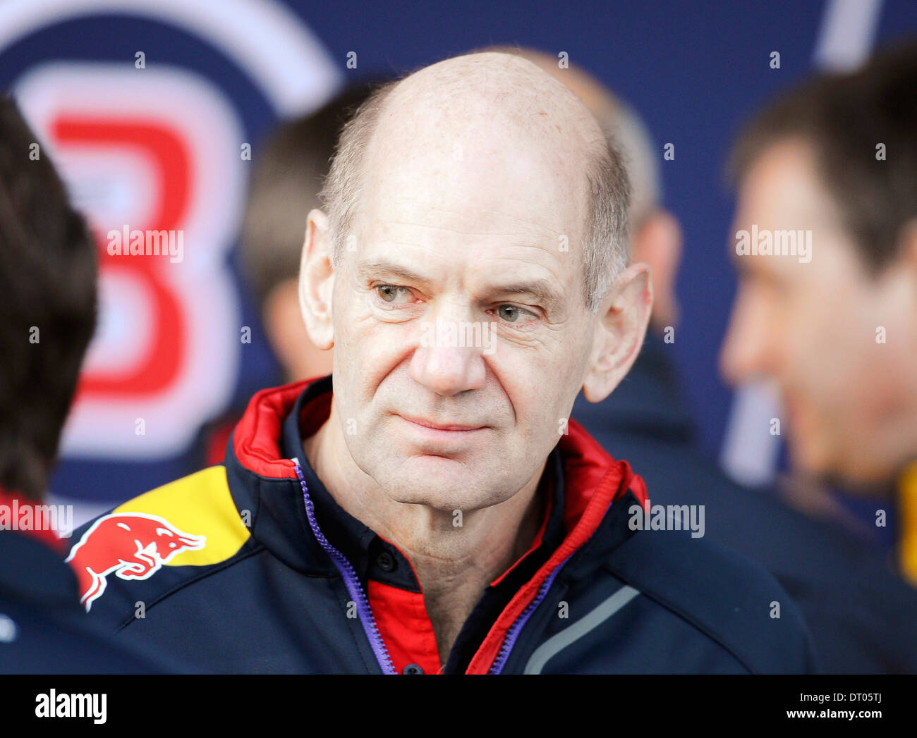 Chef-Designer Adrian Newey (GBR), Red Bull Racing bei Formel 1 Tests in Jerez, Spanien Feb.2014 Stockfoto