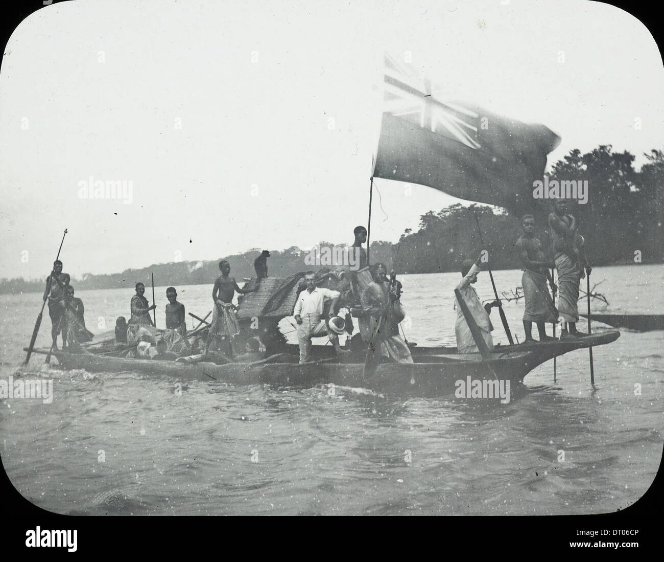 Boot mit britischen Ensign, Kongo, ca. 1900-1915 (IMP-CSCNWW3 Stockfoto