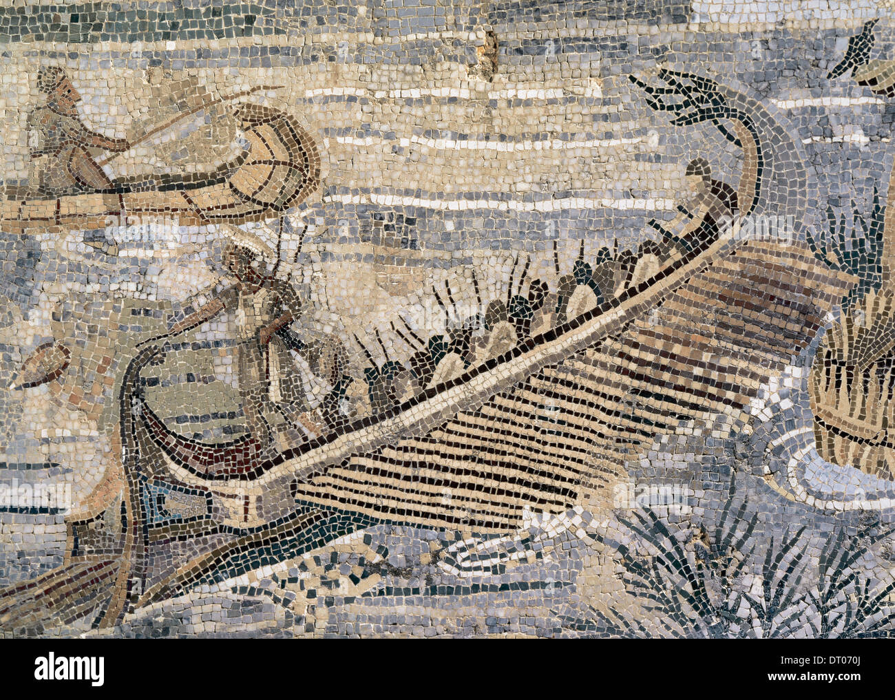 Römische Kunst. Der Nil-Mosaik von Palestrina. Barberini Mosaik. Detail ...