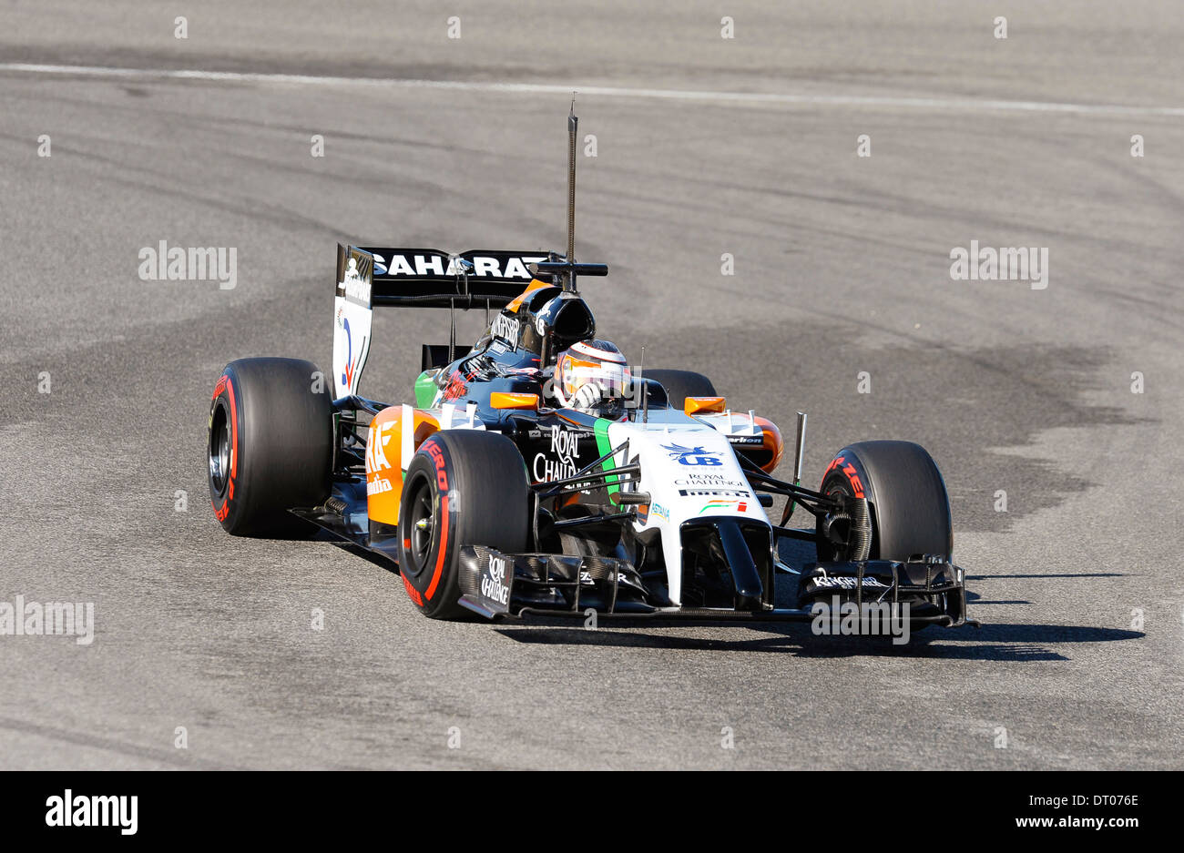 Nico HŸlkenberg (Hülkenberg, Hülkenberg, GER), Force India VJM07 bei Formel 1 Tests, Jerez, Spanien Feb.2014 Stockfoto