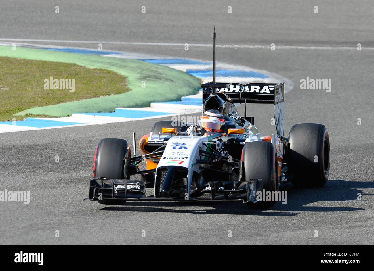 Nico HŸlkenberg (Hülkenberg, Hülkenberg, GER), Force India VJM07 bei Formel 1 Tests, Jerez, Spanien Feb.2014 Stockfoto