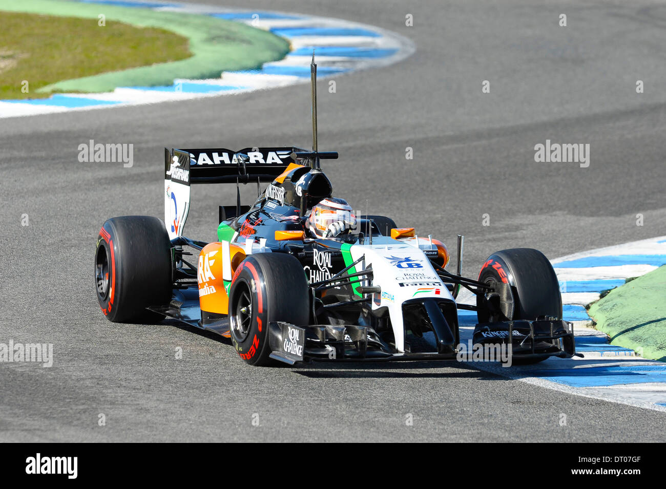 Nico HŸlkenberg (Hülkenberg, Hülkenberg, GER), Force India VJM07 bei Formel 1 Tests, Jerez, Spanien Feb.2014 Stockfoto