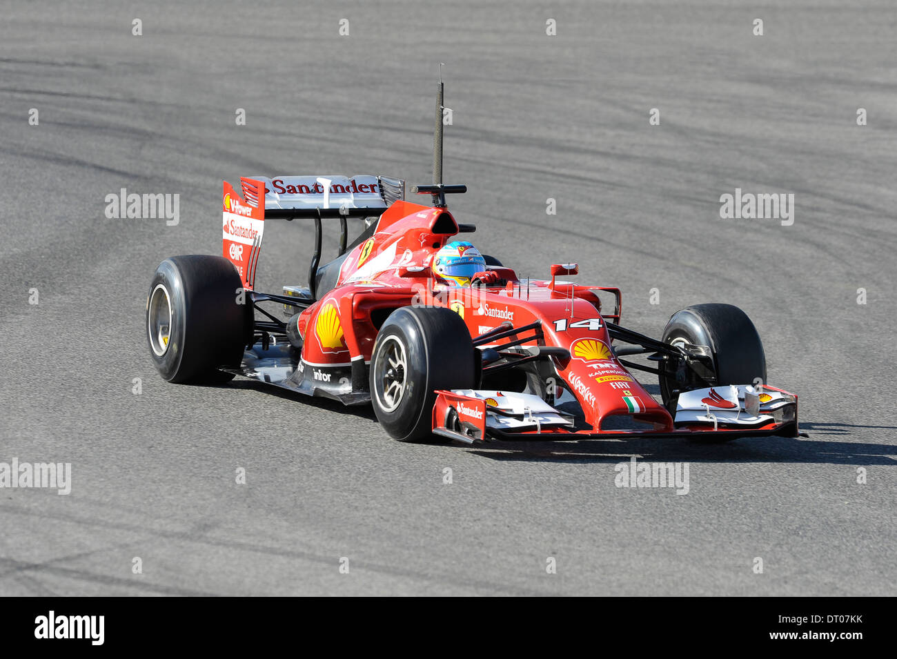 Fernando Alonso (ITA), Ferrari F14 T bei Formel 1 Tests in Jerez, Spanien Feb.2014 Stockfoto