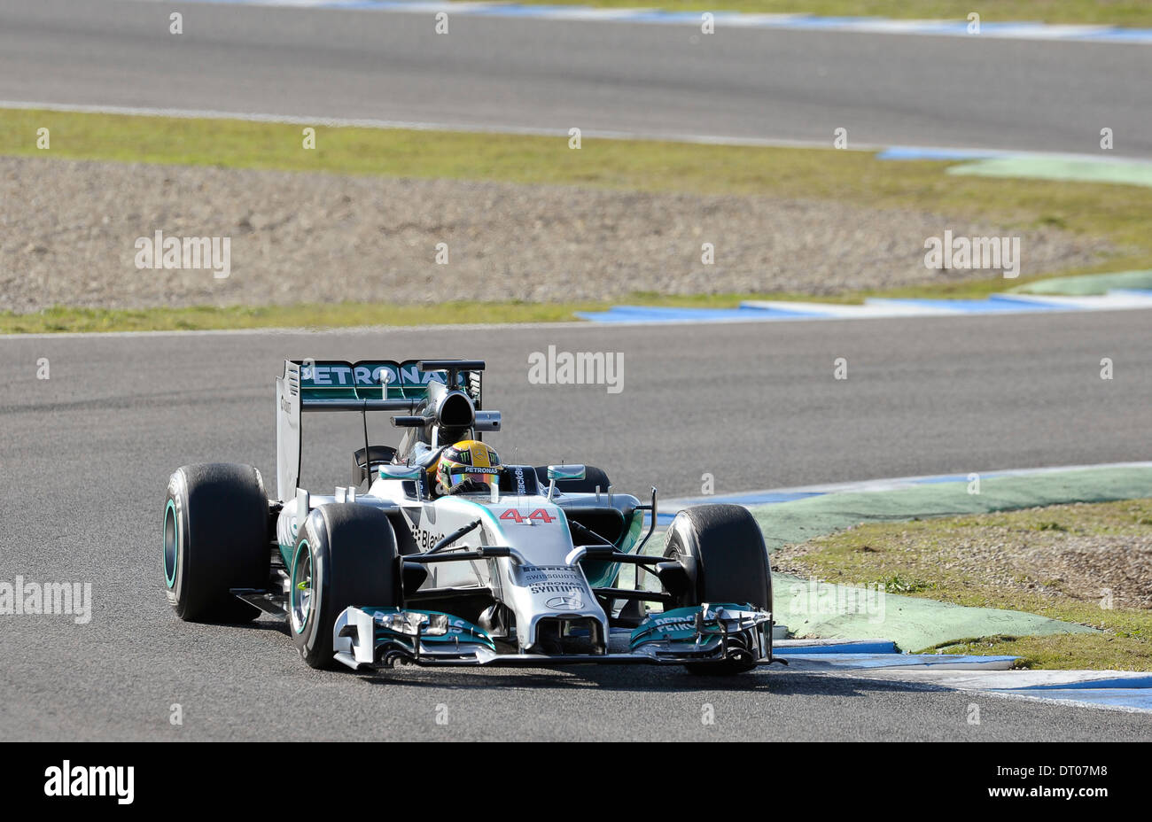 Lewis Hamilton (GBR), Mercedes F1 W05 bei Formel 1 Tests in Jerez, Spanien Feb.2014 Stockfoto