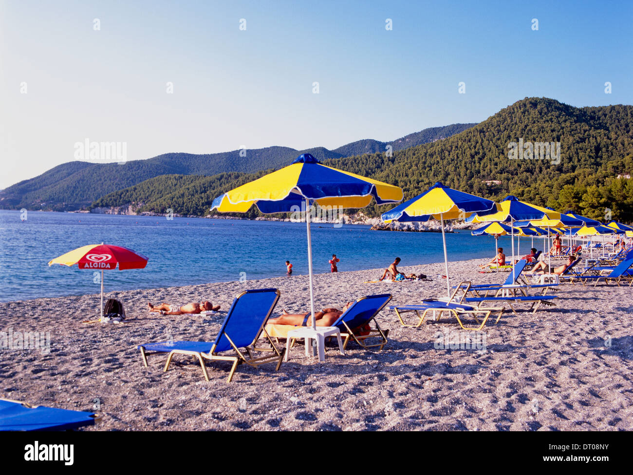 Milia Beach Skopelos griechische Inseln Griechenland Hellas Stockfoto