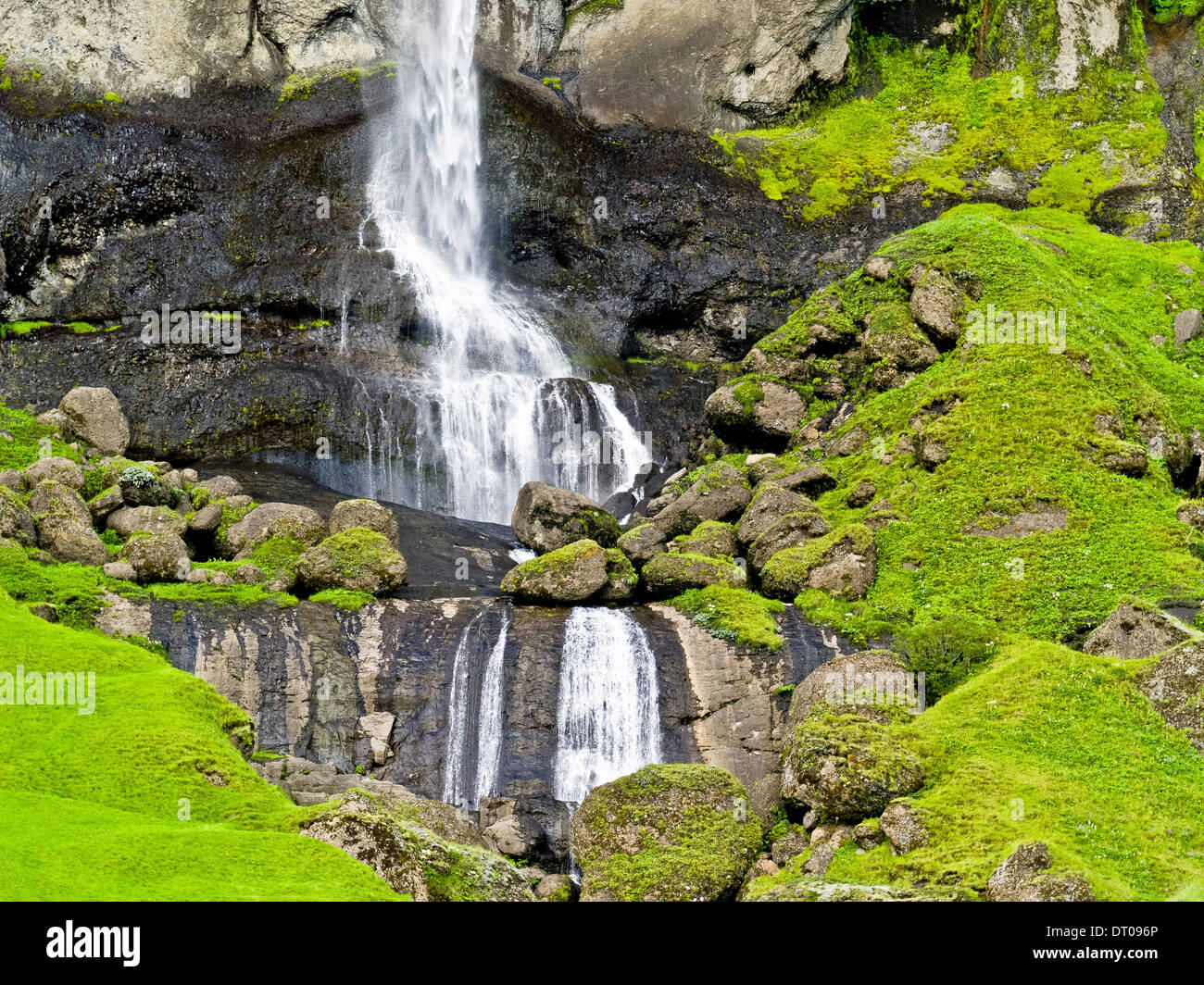 Fagrifoss Wasserfälle, Südküste, Island. Stockfoto