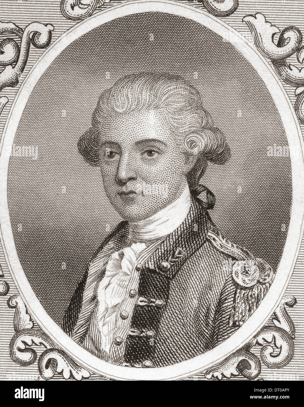 John André, 1750 –1780. Britischer Offizier während des amerikanischen Unabhängigkeitskrieges als Spion gehängt Stockfoto