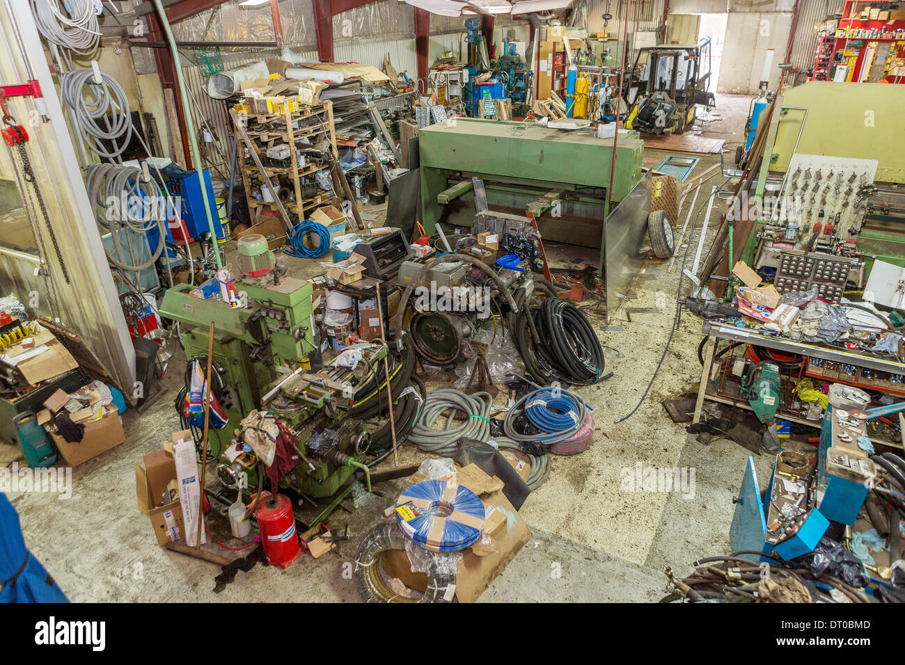 Garage von einer Maschinenhalle, Isafjördur, Island Stockfoto