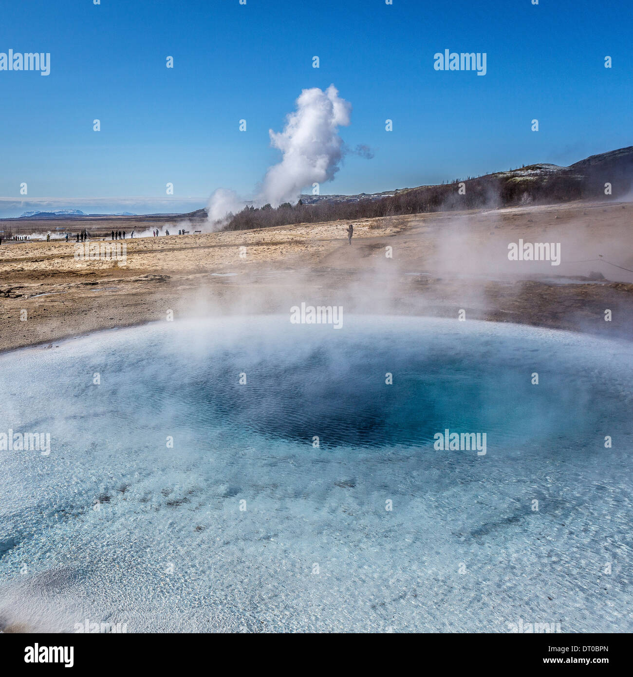 Der Grosse Geysir Island Stockfotografie Alamy