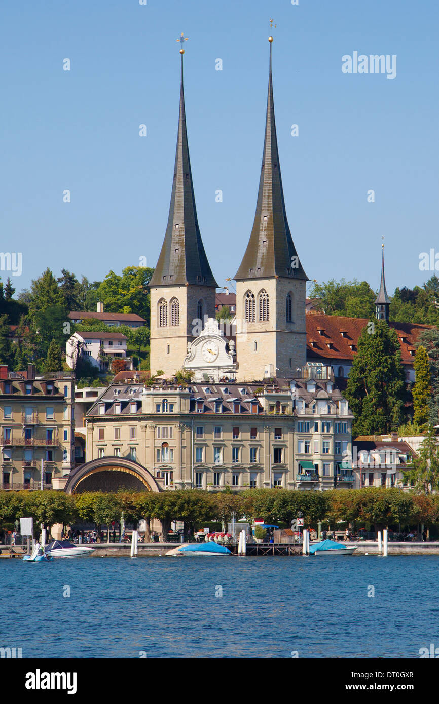Kirche von St. Leodegar in Luzern, Schweiz. Stockfoto