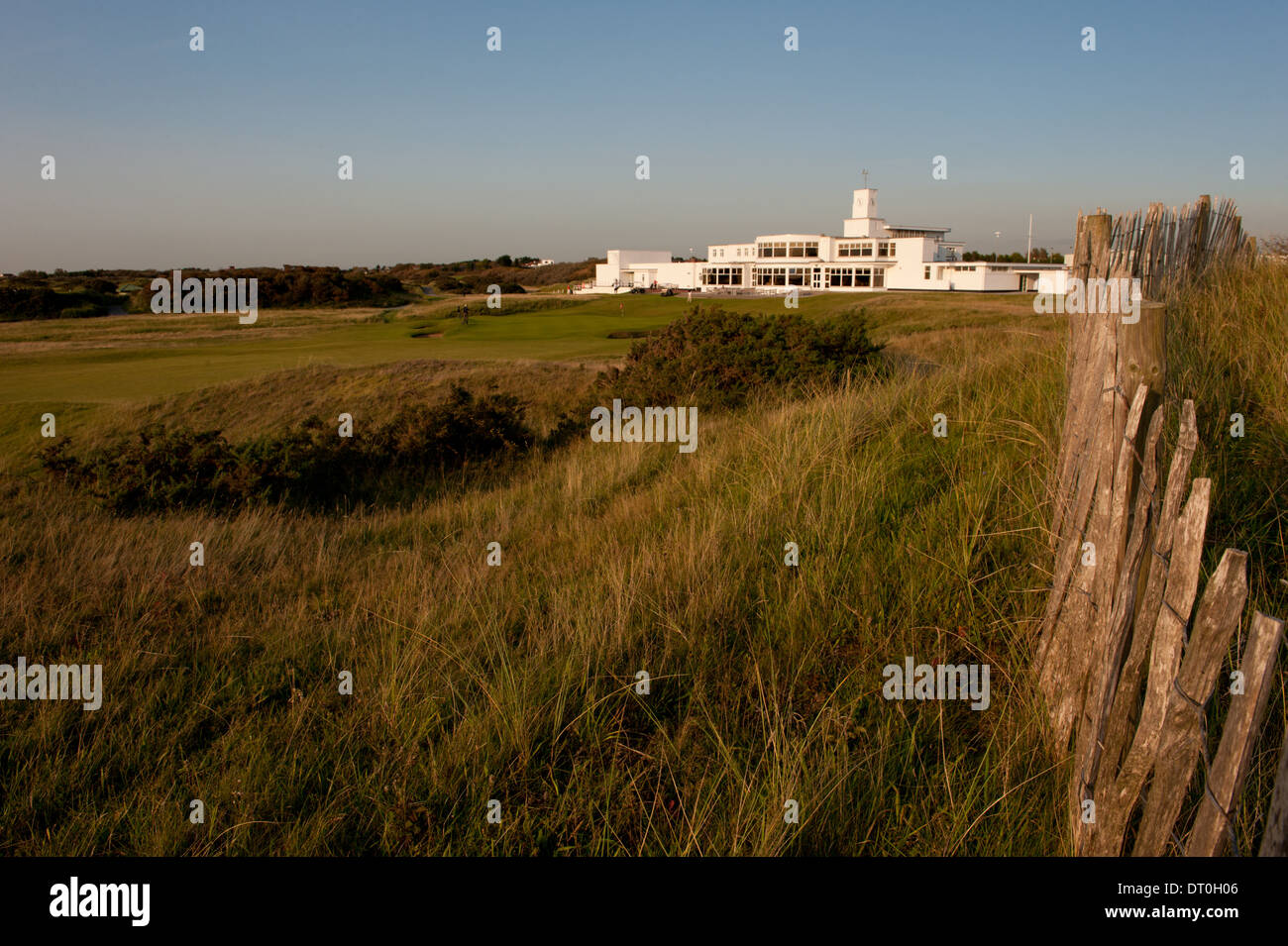 Royal Birkdale Golf Course und Clubhaus Stockfoto