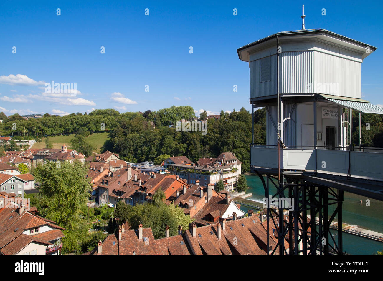 Öffentlichen Aufzug von Matt, Munsterplattform in Bern, Schweiz. Stockfoto