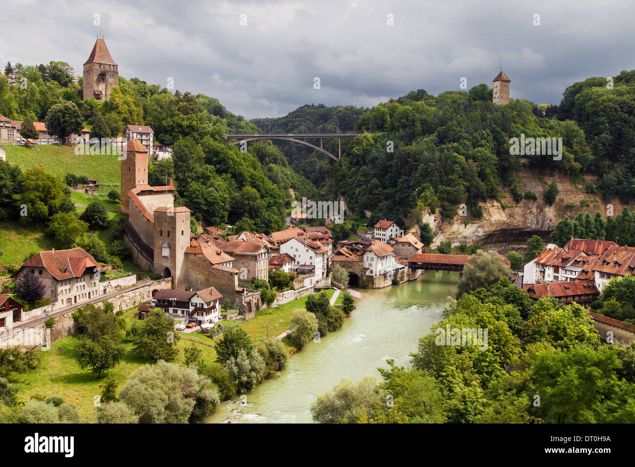 Auge-Bezirk in Fribourg, Schweiz. Stockfoto