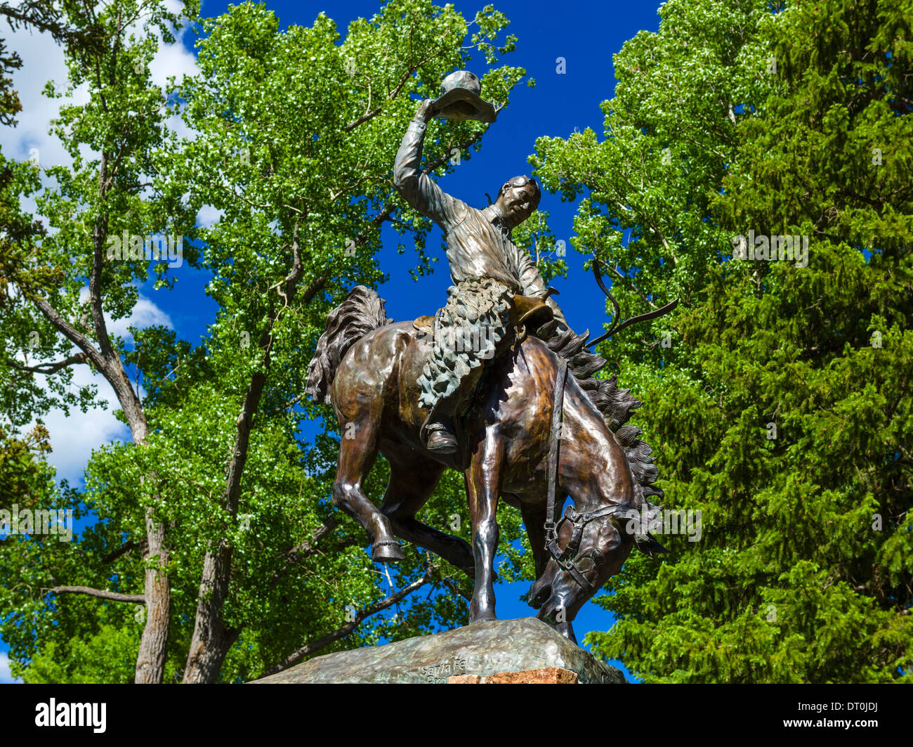 Statue auf dem Marktplatz, Jackson, Wyoming, USA Stockfoto