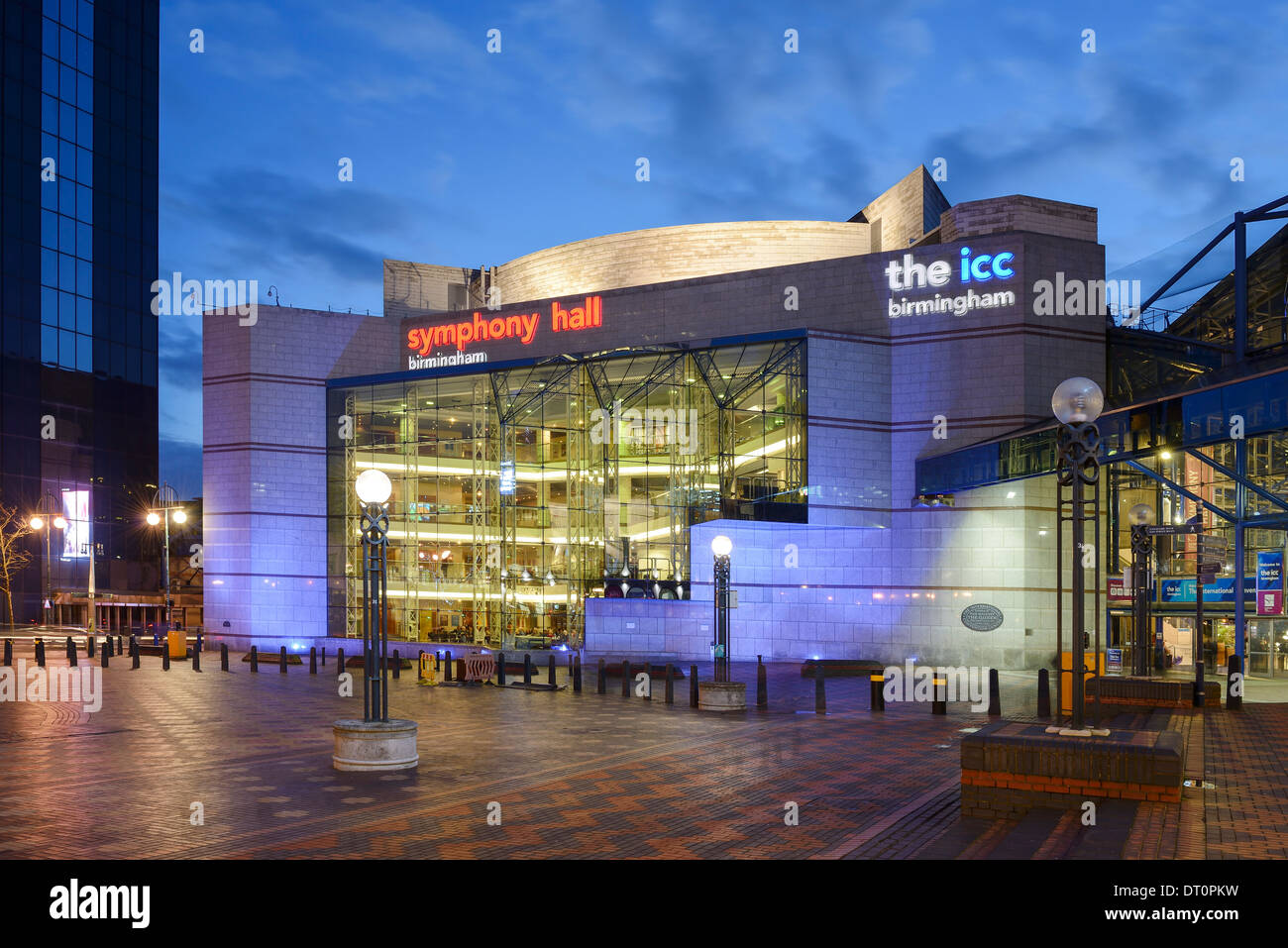 Die Symphony Hall und ICC in Birmingham Centenary Square Stockfoto