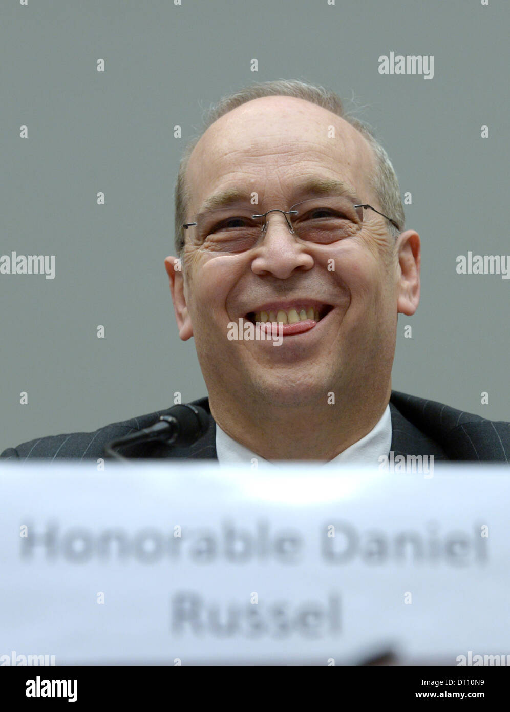 Washington DC, 5. Februar 2014. Daniel Russel, US Staatssekretär für Osten asiatischen und pazifischen Angelegenheiten, spricht im Rahmen einer Anhörung über Amerikas Zukunft in Asien auf dem Capitol Hill in Washington, DC 5. Februar 2014. Bildnachweis: Xinhua/Alamy Live-Nachrichten Stockfoto