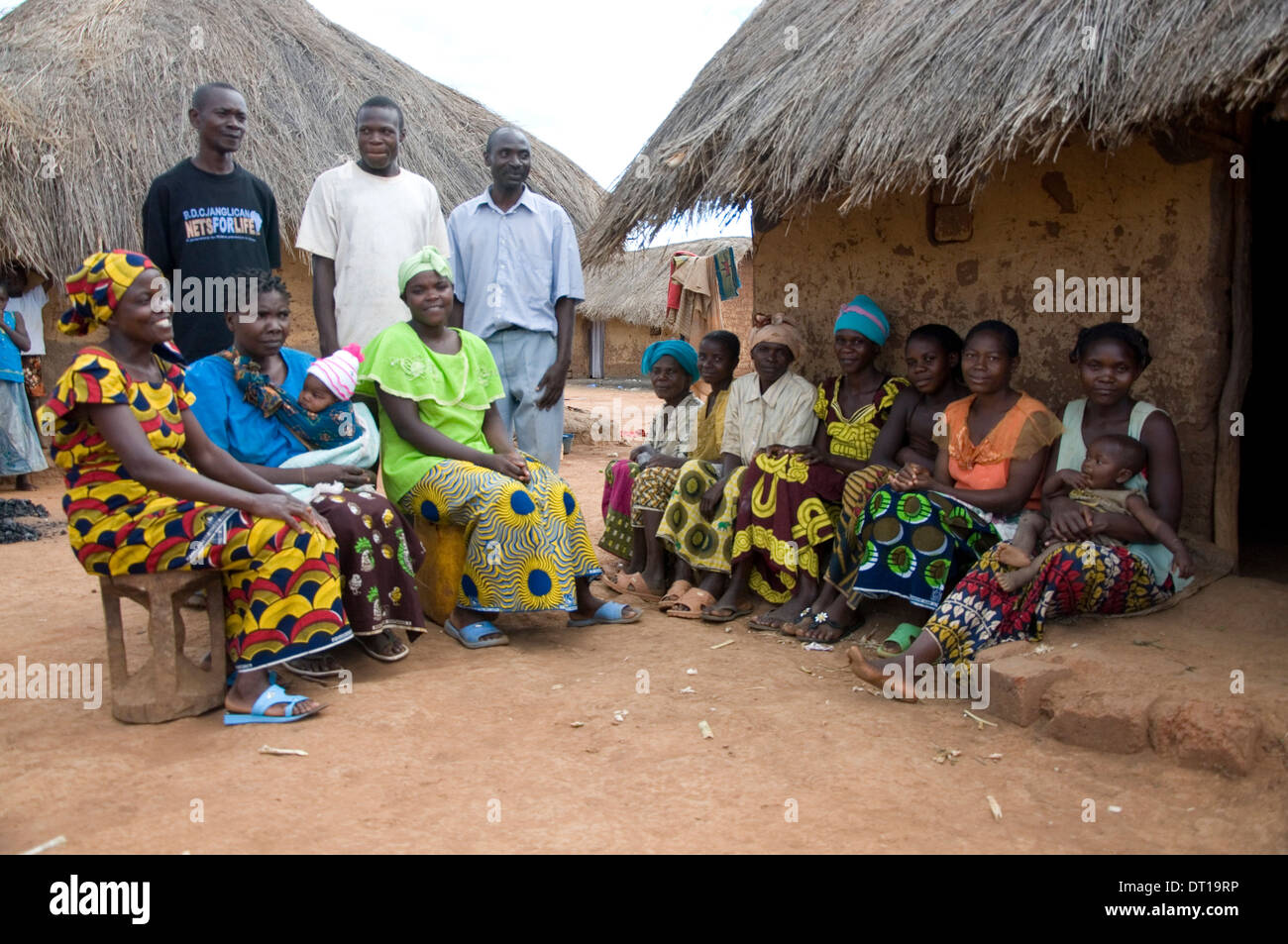 Malaria Clubs treffen, Gemeinden in Bezug auf Malaria zu erziehen Stockfoto