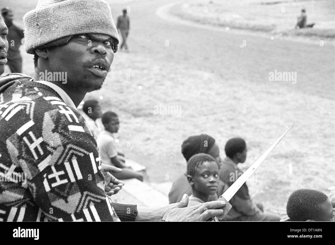 NELSON MANDELAS ANC, BUTHELEZI IFP UND PIK BOTHA NP ADRESSE EINE FRIEDENSKUNDGEBUNG ÖSTLICH VON JOHANNESBURG VOR 1994 DEMOKRATISCHE Stockfoto