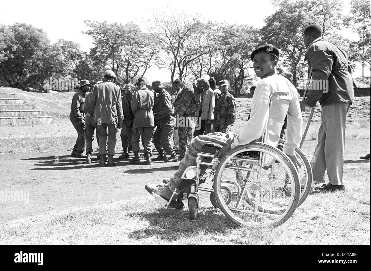 NELSON MANDELAS ANC, BUTHELEZI IFP UND PIK BOTHA NP ADRESSE EINE FRIEDENSKUNDGEBUNG ÖSTLICH VON JOHANNESBURG VOR 1994 DEMOKRATISCHE Stockfoto
