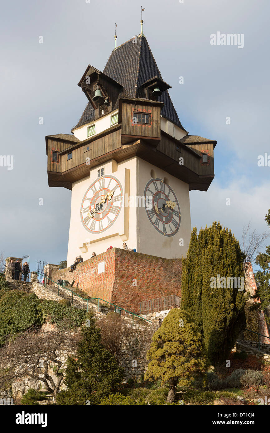 Clock Tower. Langjähriger Symbol von Graz Steiermark, Österreich Stockfoto