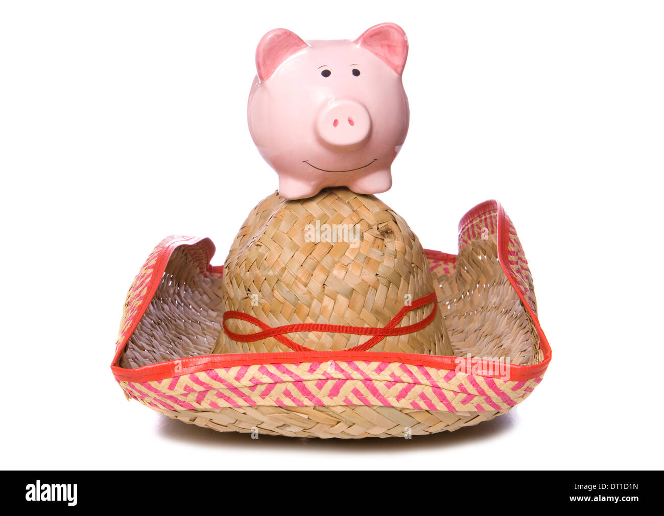 Urlaub in Mexiko Sparschwein Ausschnitt Stockfoto