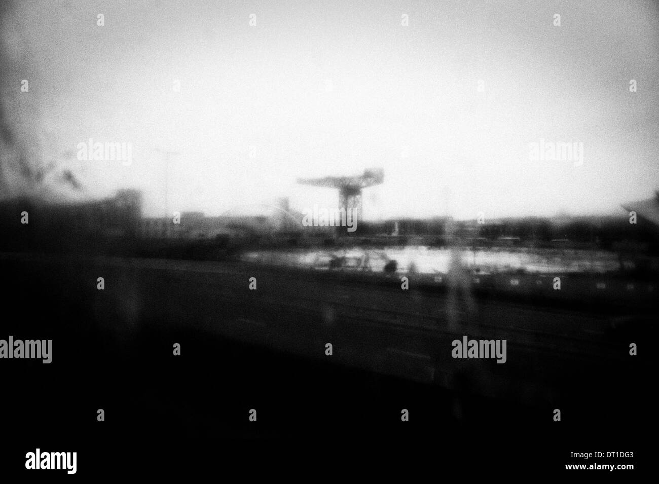 Finnieston Crane gesehen von der überdachten Gang in der Nähe von the SECC Glasgow, Schottland Stockfoto