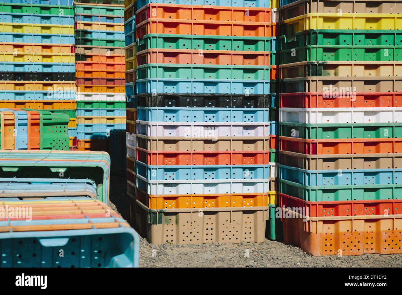 Washington State USA Stapel bunten Container für Weinlese Stockfoto