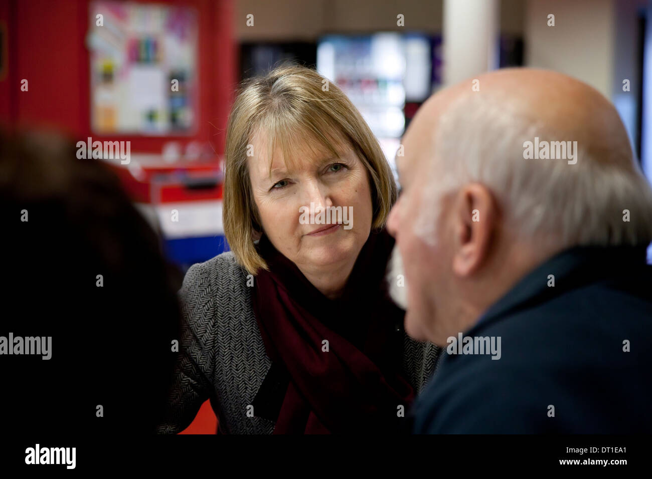 Harriet Harman Deputy Leader von der Labour party in Wythenshawe, Manchester, Februar 2014 Stockfoto