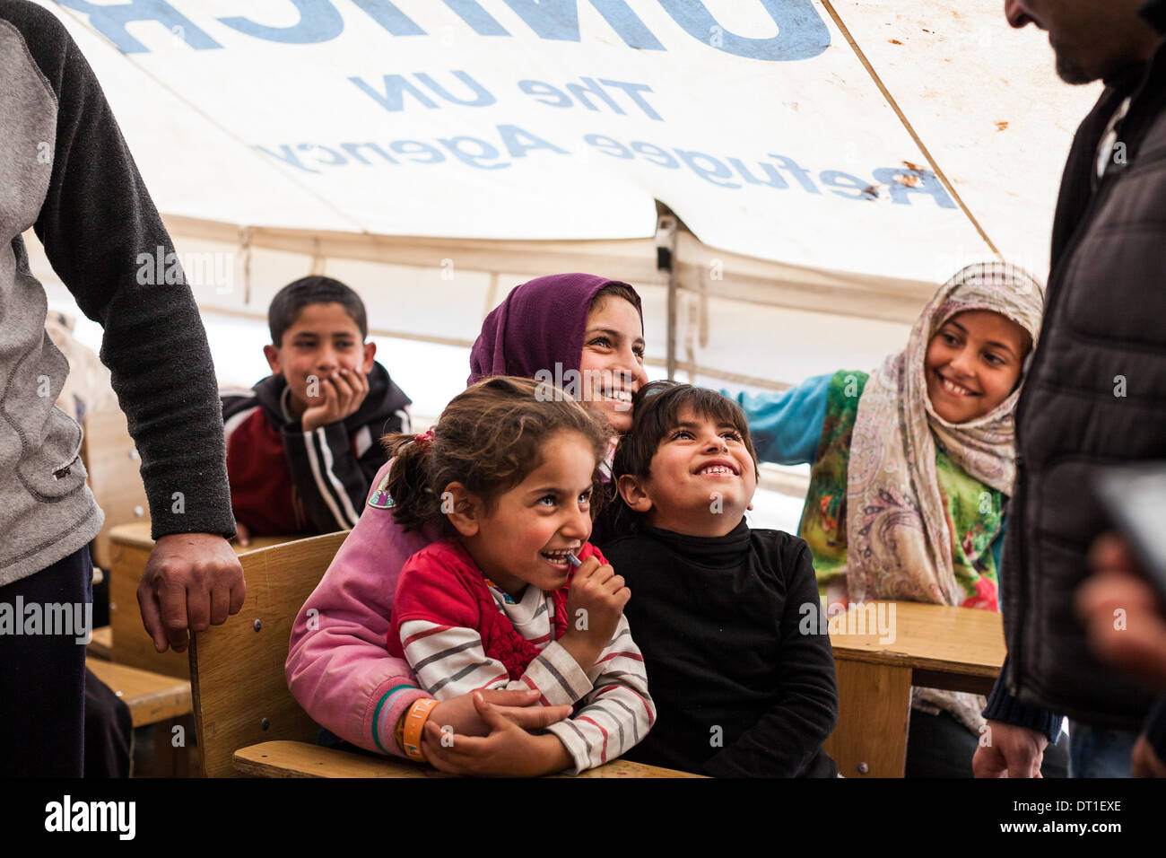 Syrische Flüchtlinge in Jordanien Stockfoto