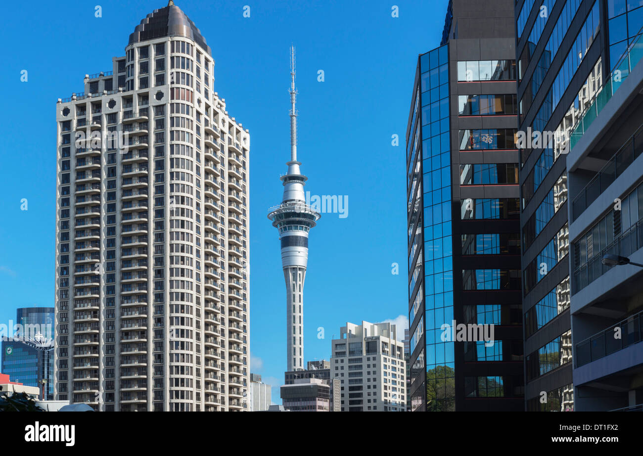 Auckland Sky Tower in Auckland, Nordinsel, Neuseeland, Pazifik Stockfoto