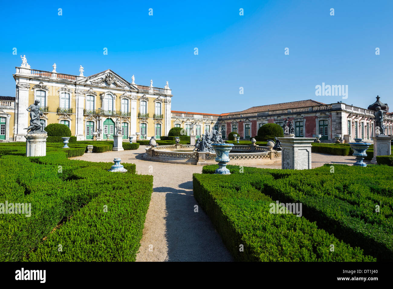 Gärten, königlichen Sommer Palast von Queluz, Lissabon, Portugal, Europa Stockfoto