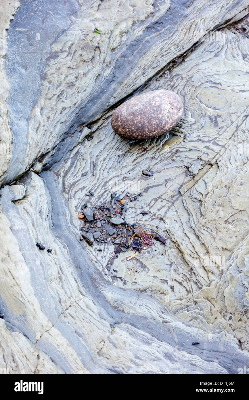 Muster in North Yorkshire Coast rock Stockfoto