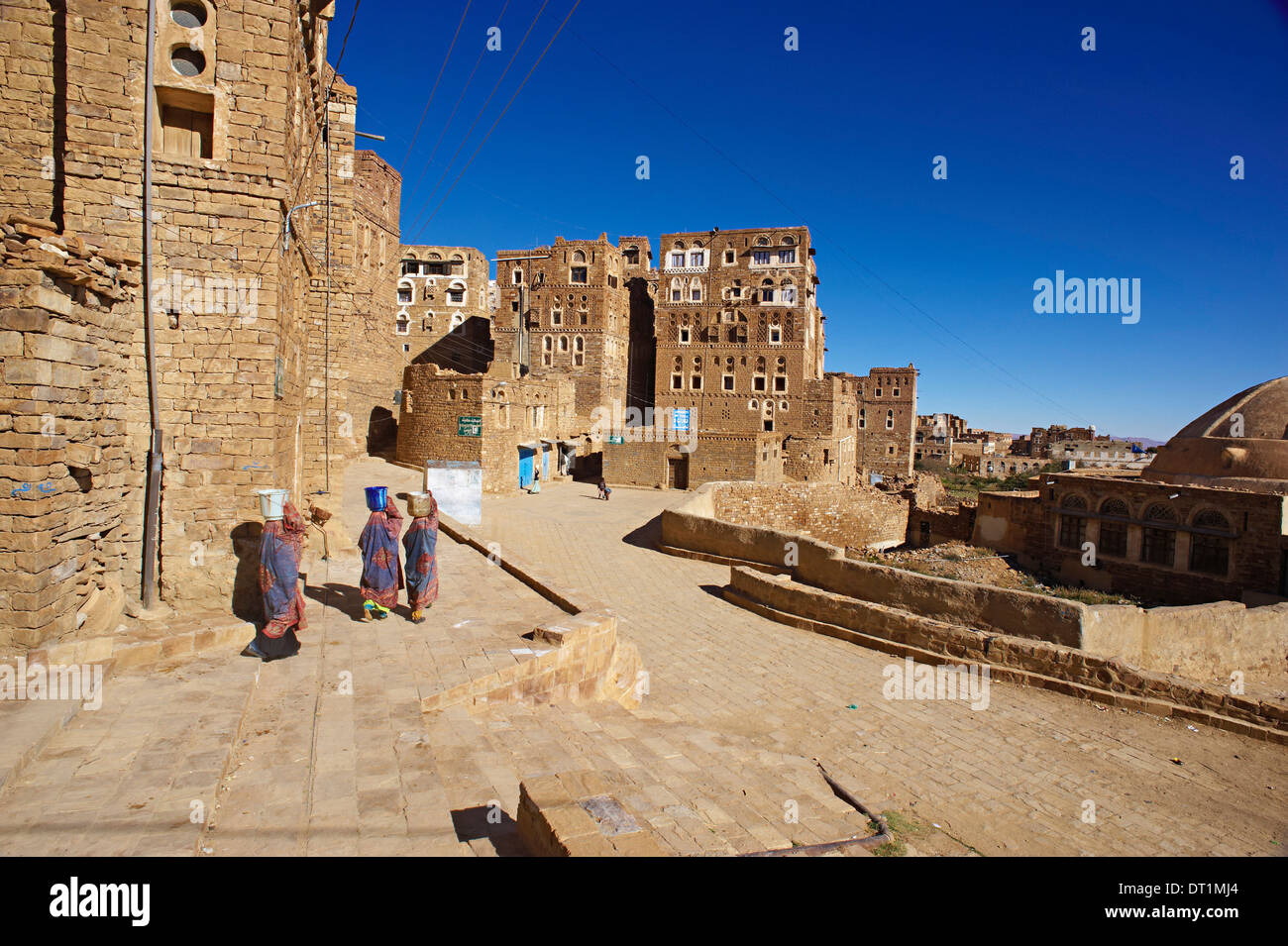 Alte Stadt von Hababa, Mittelgebirge, Jemen, Nahost Stockfoto