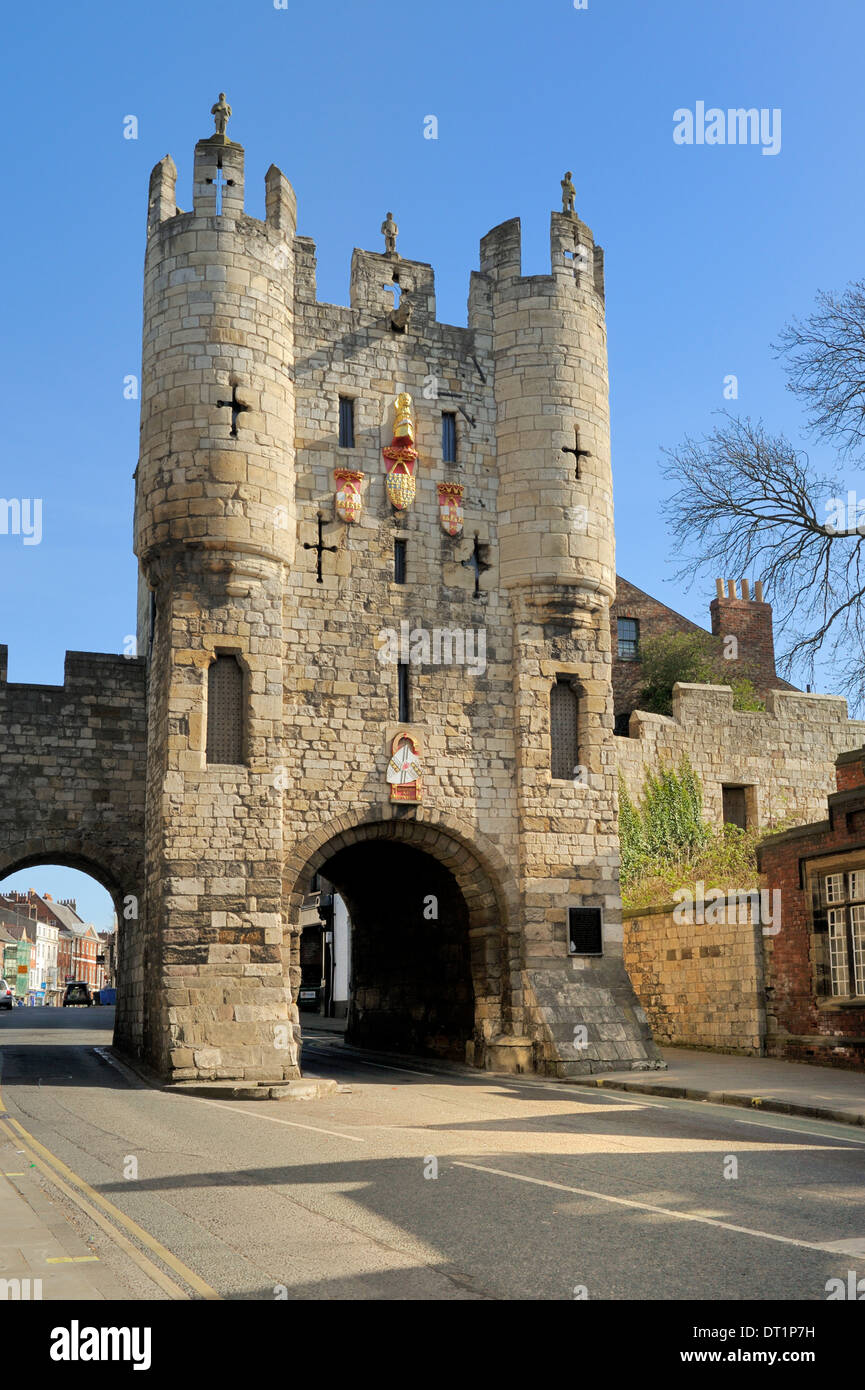 Micklegate Bar, eine mittelalterliche Gateway Gehäuse ein Museum, York, Yorkshire, England, Vereinigtes Königreich, Europa Stockfoto