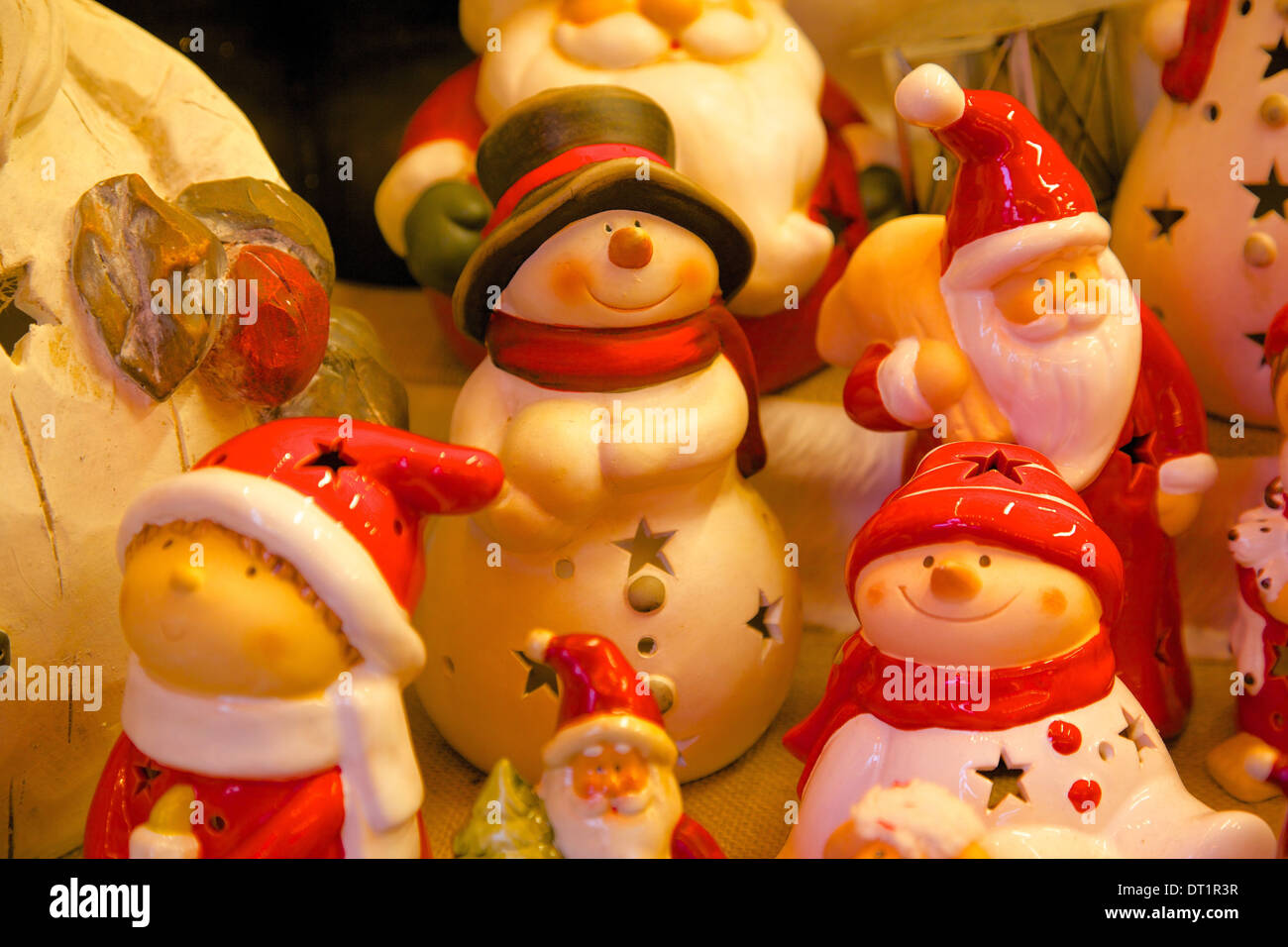 Schneemänner, Weihnachtsmarkt, Albert Square, Manchester, England, Vereinigtes Königreich, Europa Stockfoto