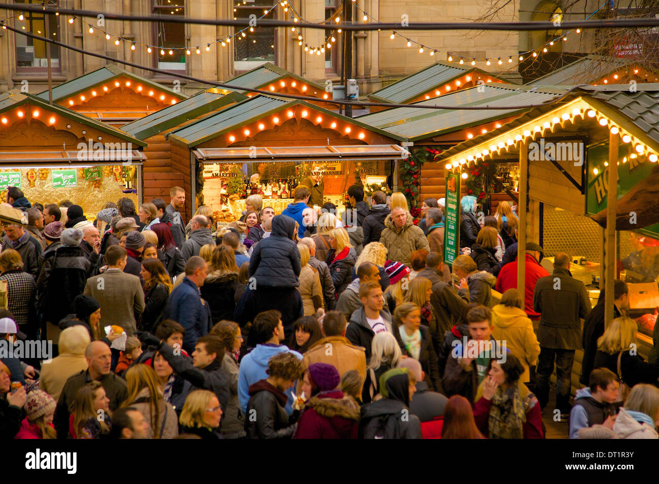 Weihnachtsmarkt, Albert Square, Manchester, England, Vereinigtes Königreich, Europa Stockfoto