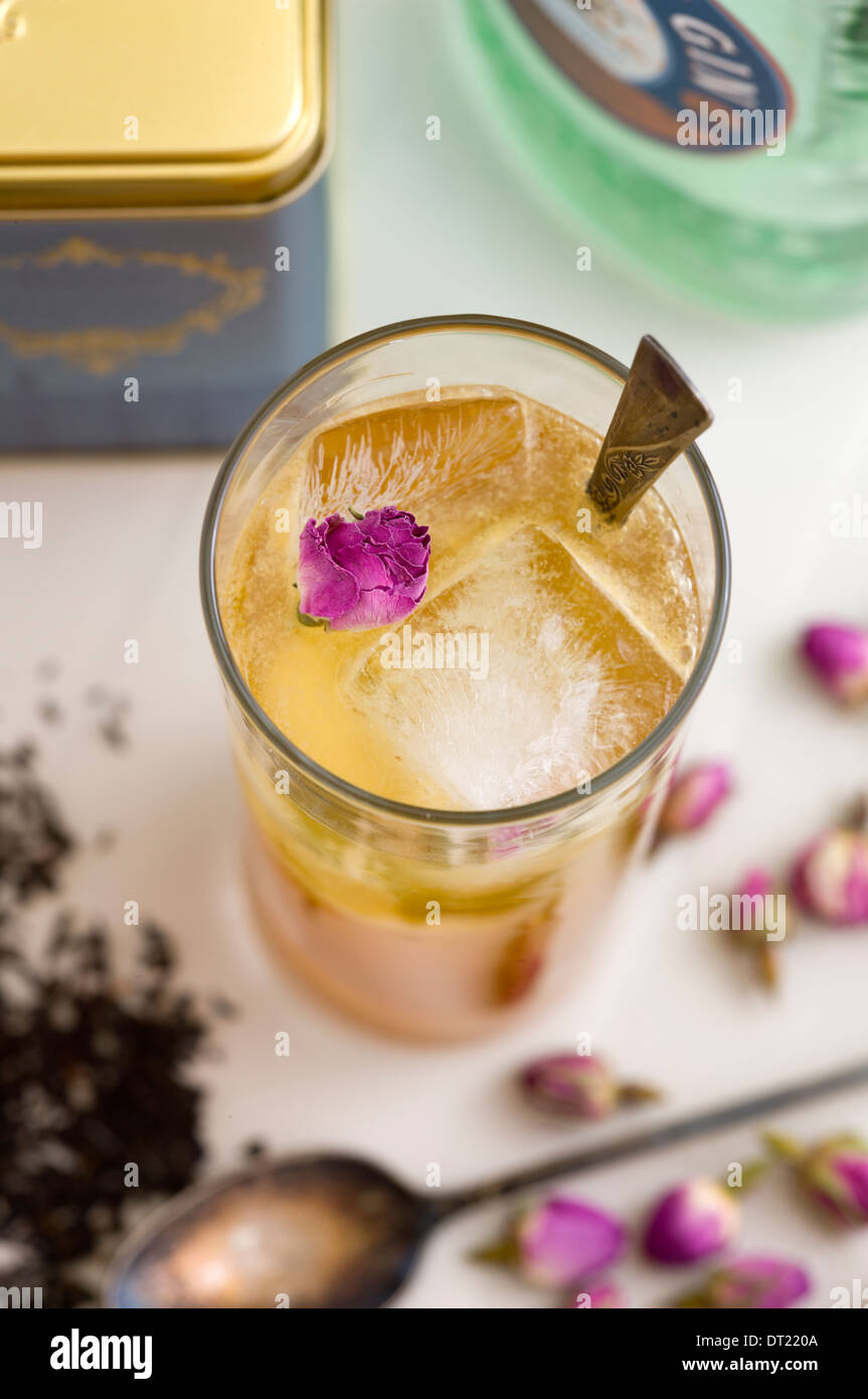 Earl Grey infundiert Cocktail Stockfoto