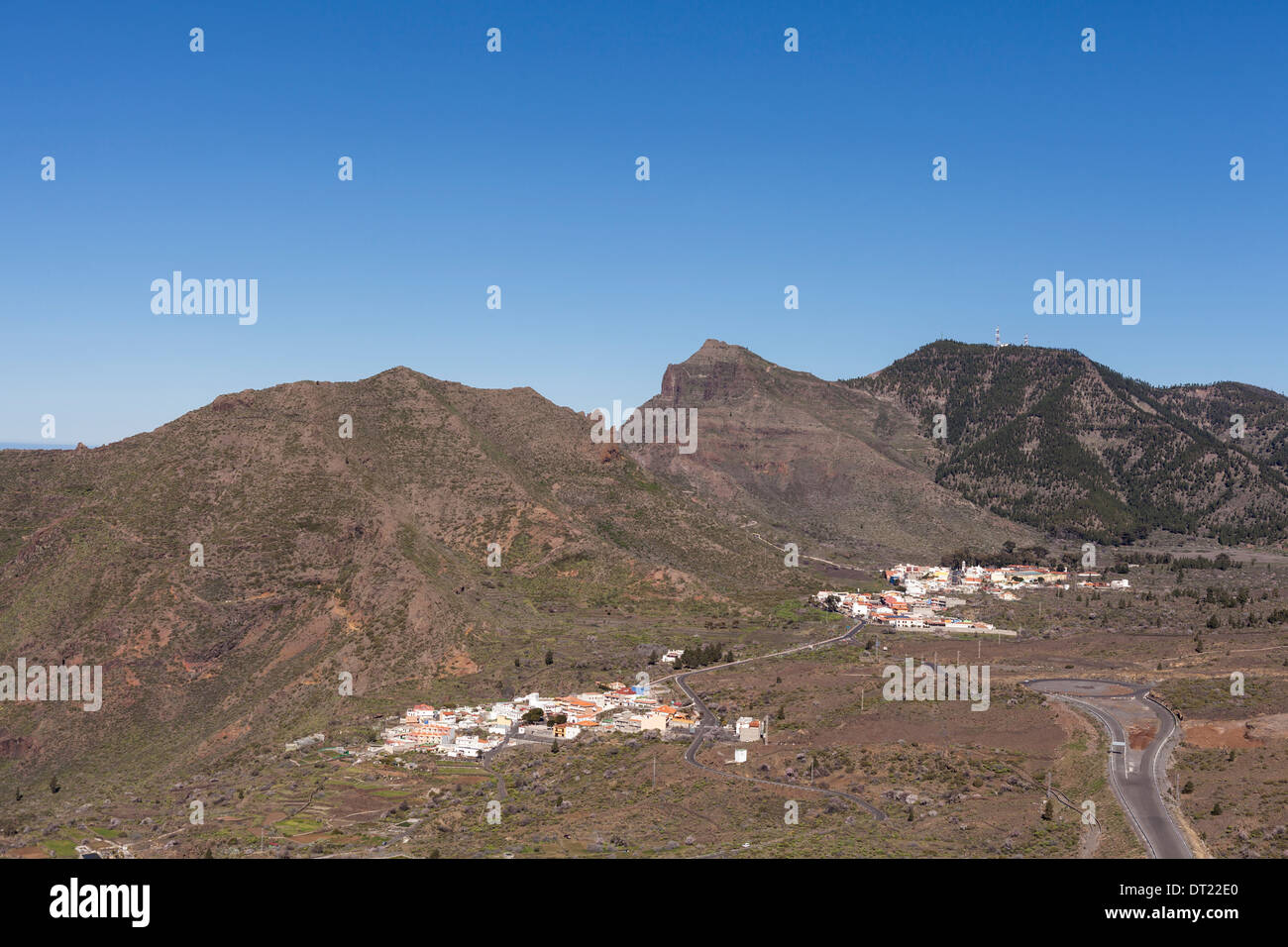 Blick auf El Molledo und Santiago del Teide in Teneriffa, Kanarische Inseln, Spanien. Stockfoto