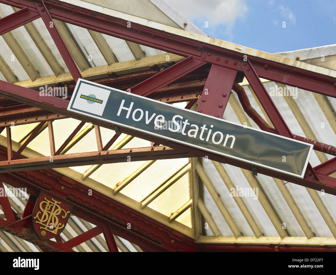 Hove Railway Station Zeichen Stockfoto