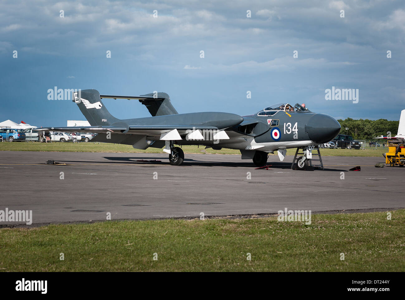 Ex-RNAS Sea Vixen Düsenjäger bei öffentlichen Air show in UK Stockfoto