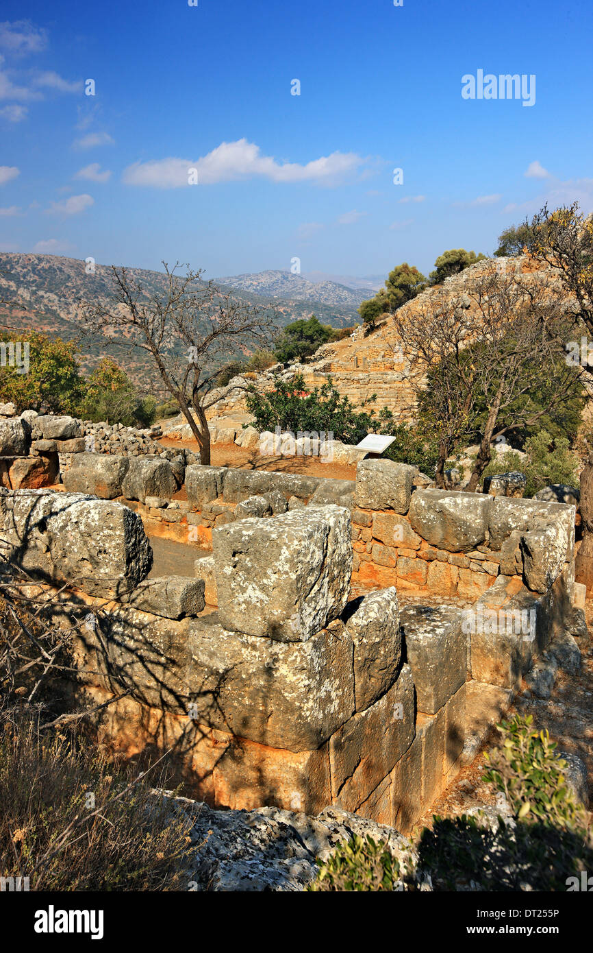 Die archäologische Stätte von Lato, Nähe Dorf Kritsa (Gemeinde von Agios Nikolaos), Lasithi, Kreta, Griechenland. Stockfoto