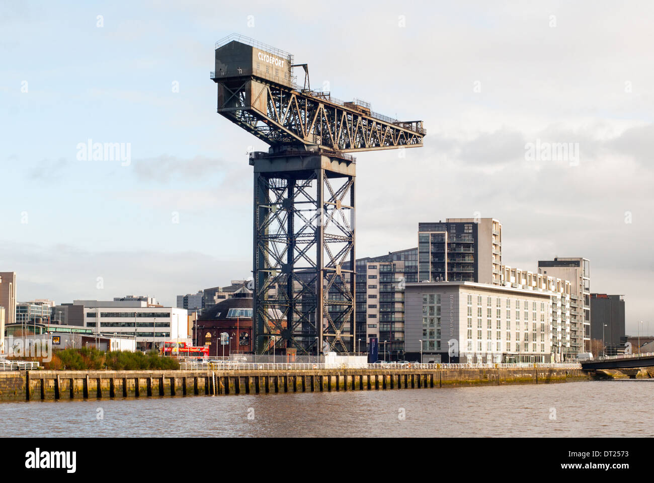 Finniestone Kran auf dem River Clyde, Glasgow Stockfoto