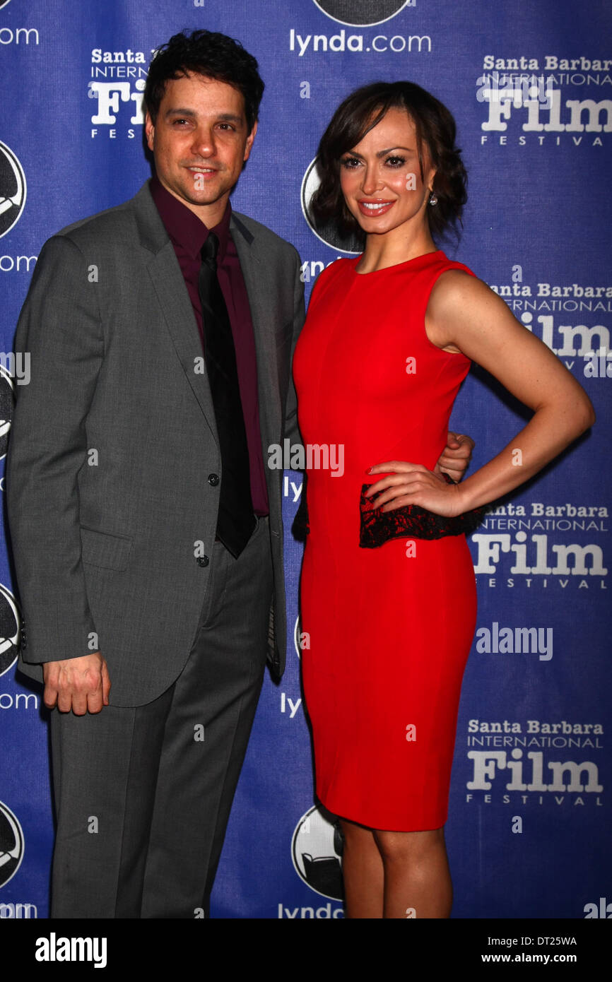 Ralph Macchio, Karina Smirnoff bei SBIFF 'Täuschung' Premiere, Arlington Theater, Santa Barbara, CA 24.01.13 Stockfoto