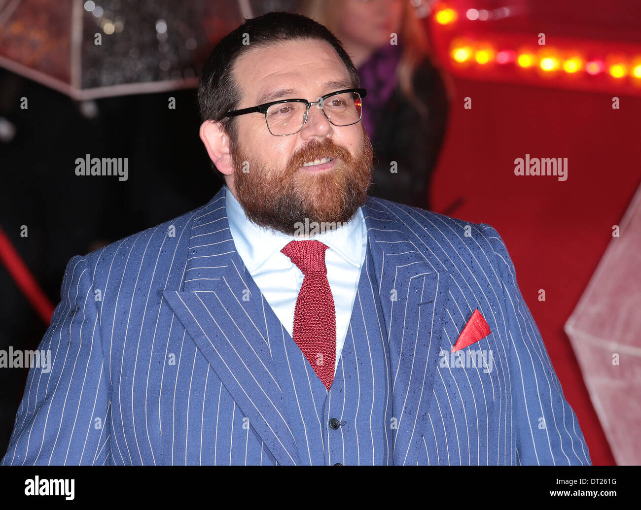 London, UK, 6. Februar 2014 Nick Frost kommt bei der Weltpremiere von "Kubanische Fury" im Vue Kino im Londoner Leicester Square Foto: MRP/Alamy Live News Stockfoto