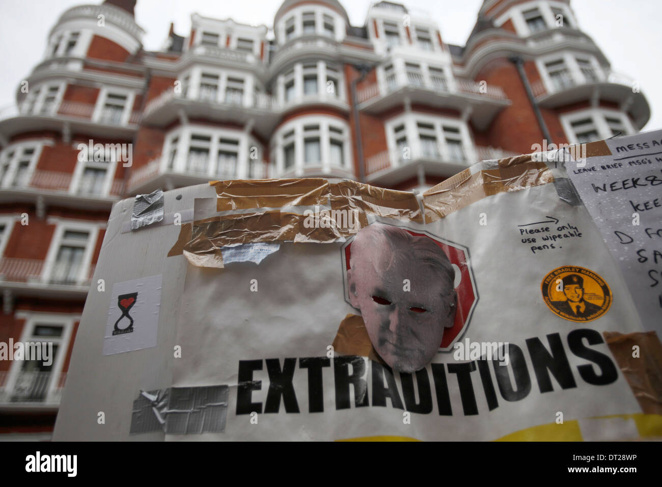 Botschaft von Ecuador, wo Julian Assange, Wikileaks Stockfoto