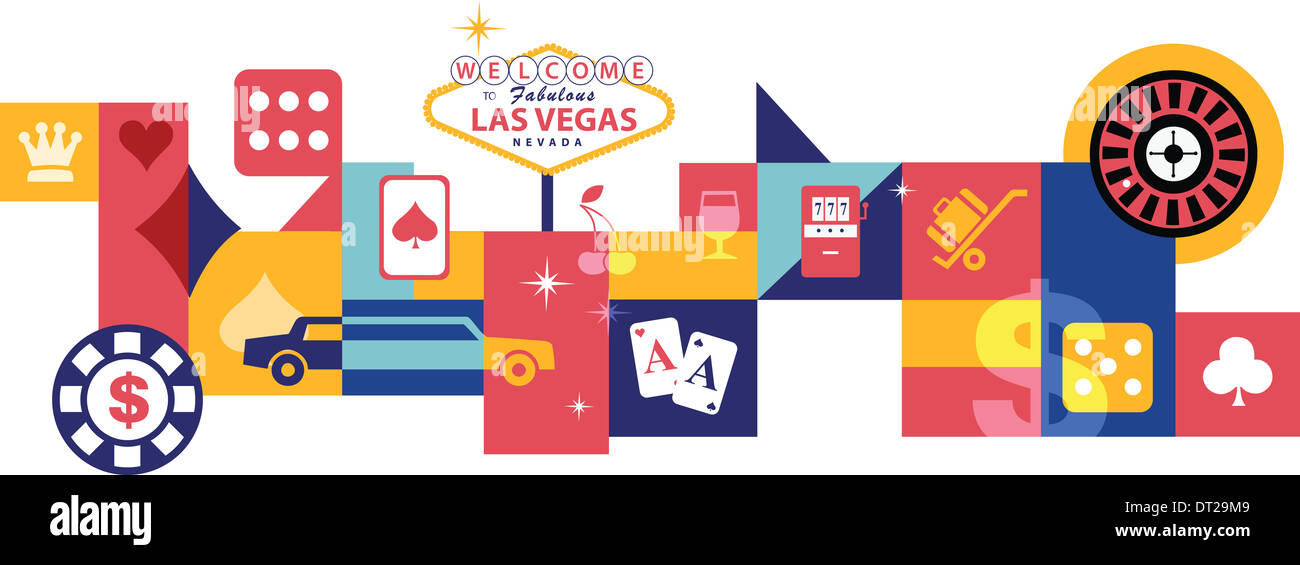 Illustrative Collage von Casino in Las Vegas, USA Stockfoto