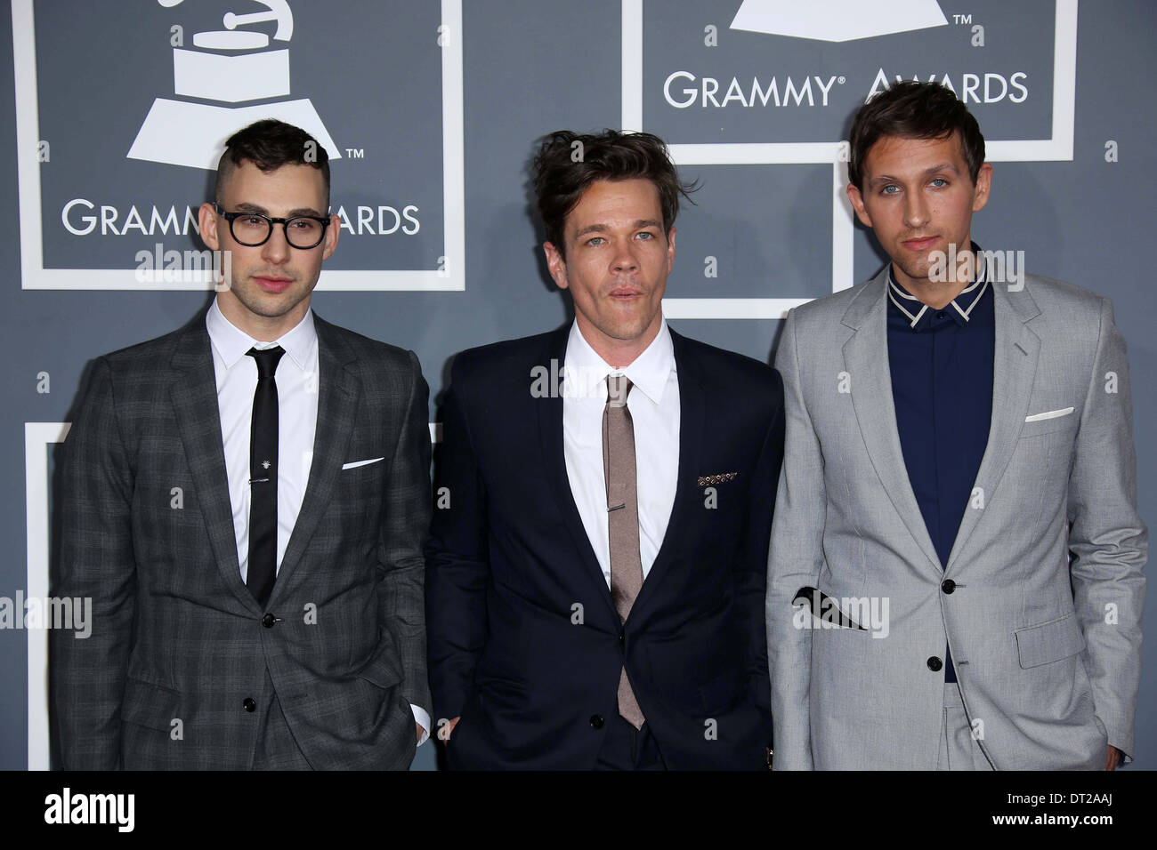 Jack Antonoff, Nate Ruess, Andrew bei der 55. jährlichen GRAMMY Awards, Staples Center, Los Angeles, CA 10.02.13 Dost Stockfoto