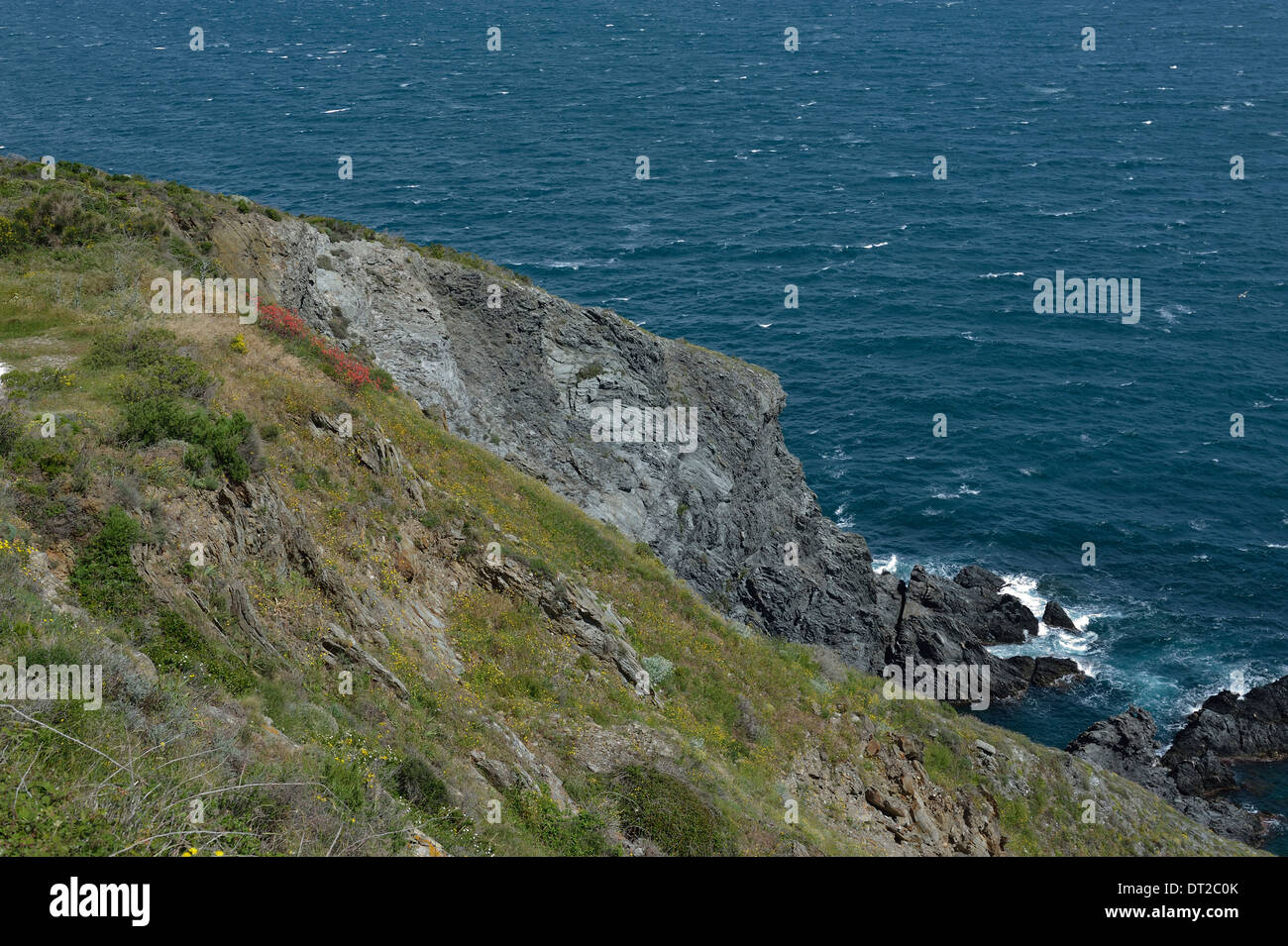 am Meer Wandern trail Port Vendres Frankreich Stockfoto